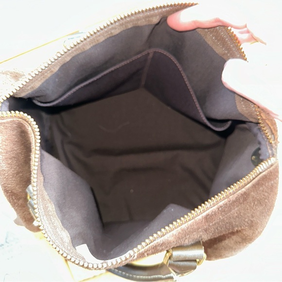 Vintage 70s Brown Suede Leather Doctor Bag Handbag Purse Chocolate Brown VTG - Picture 10 of 10